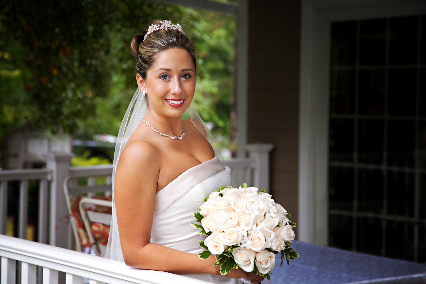 Bride at the porch