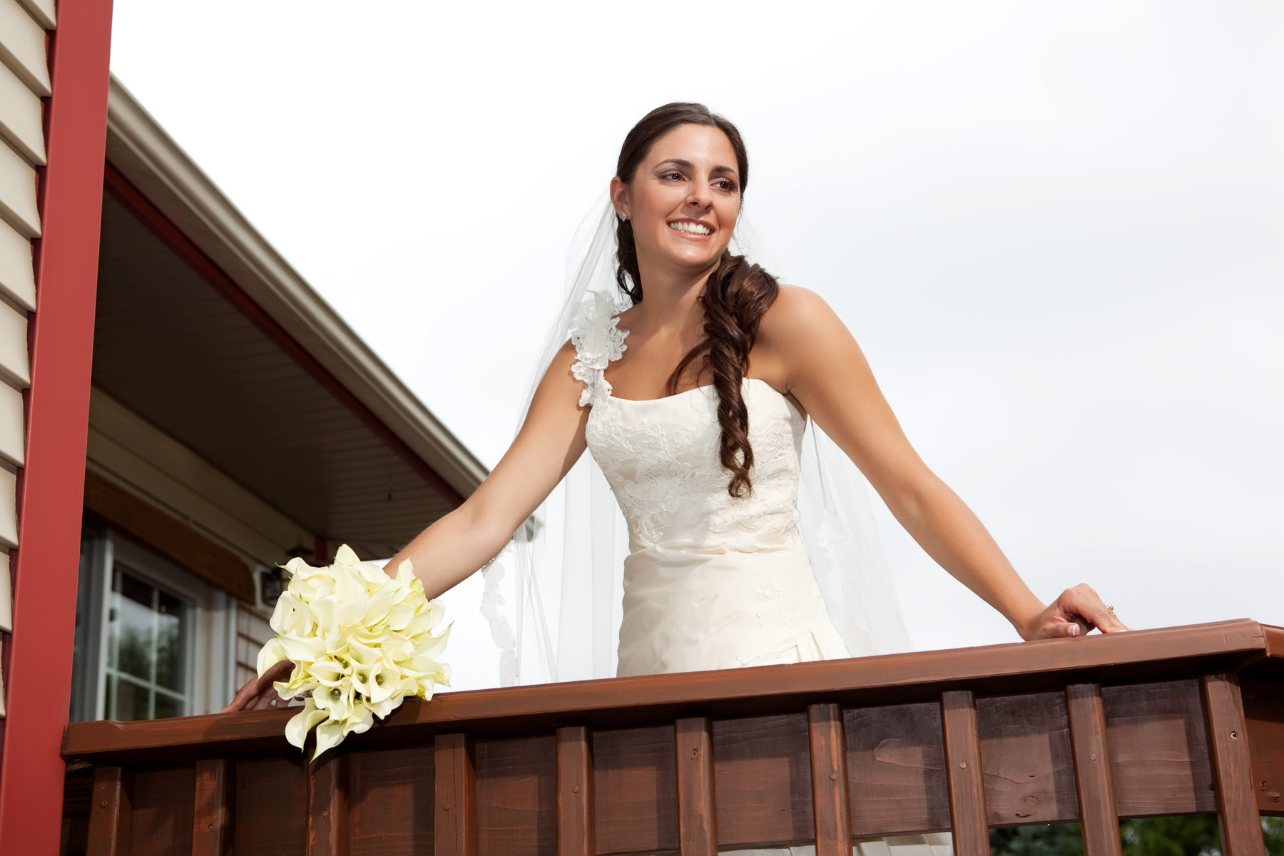 Bride at the porch
