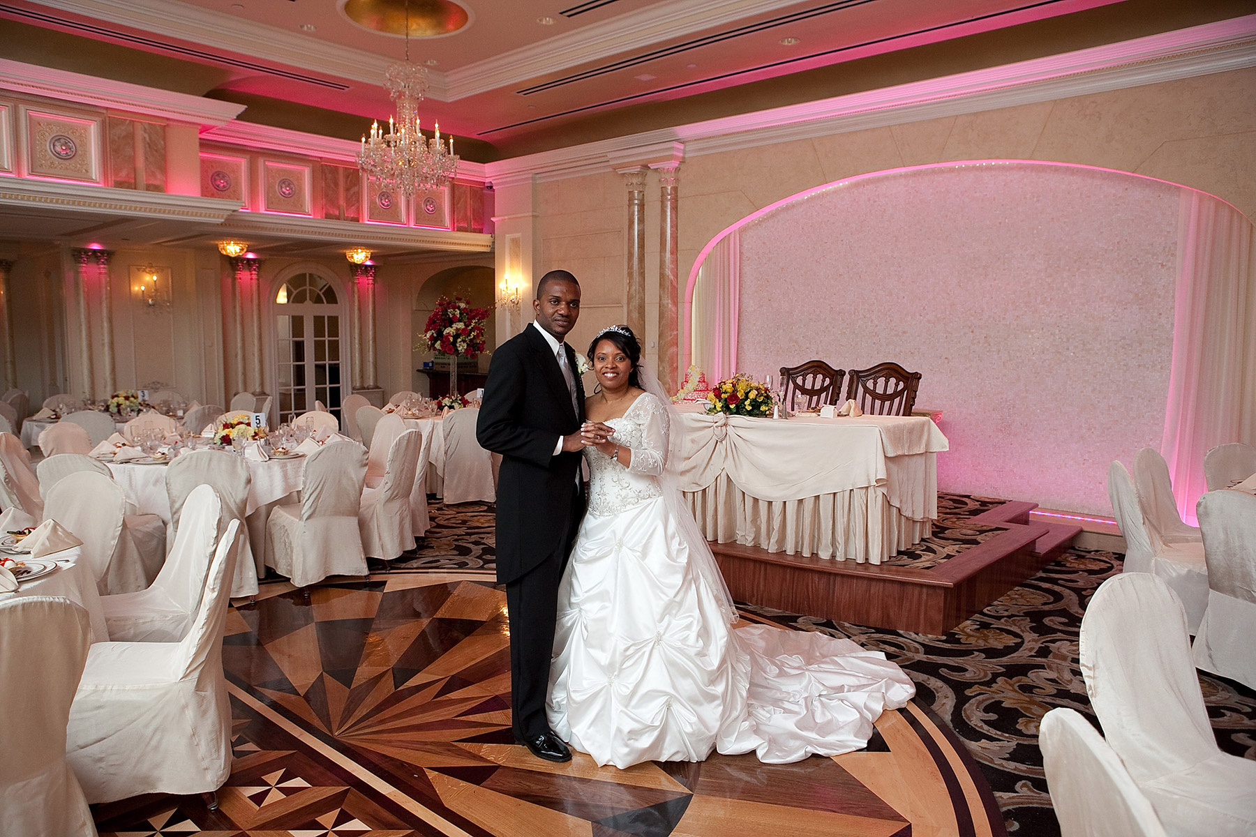 Bride and Groom inside the reception room