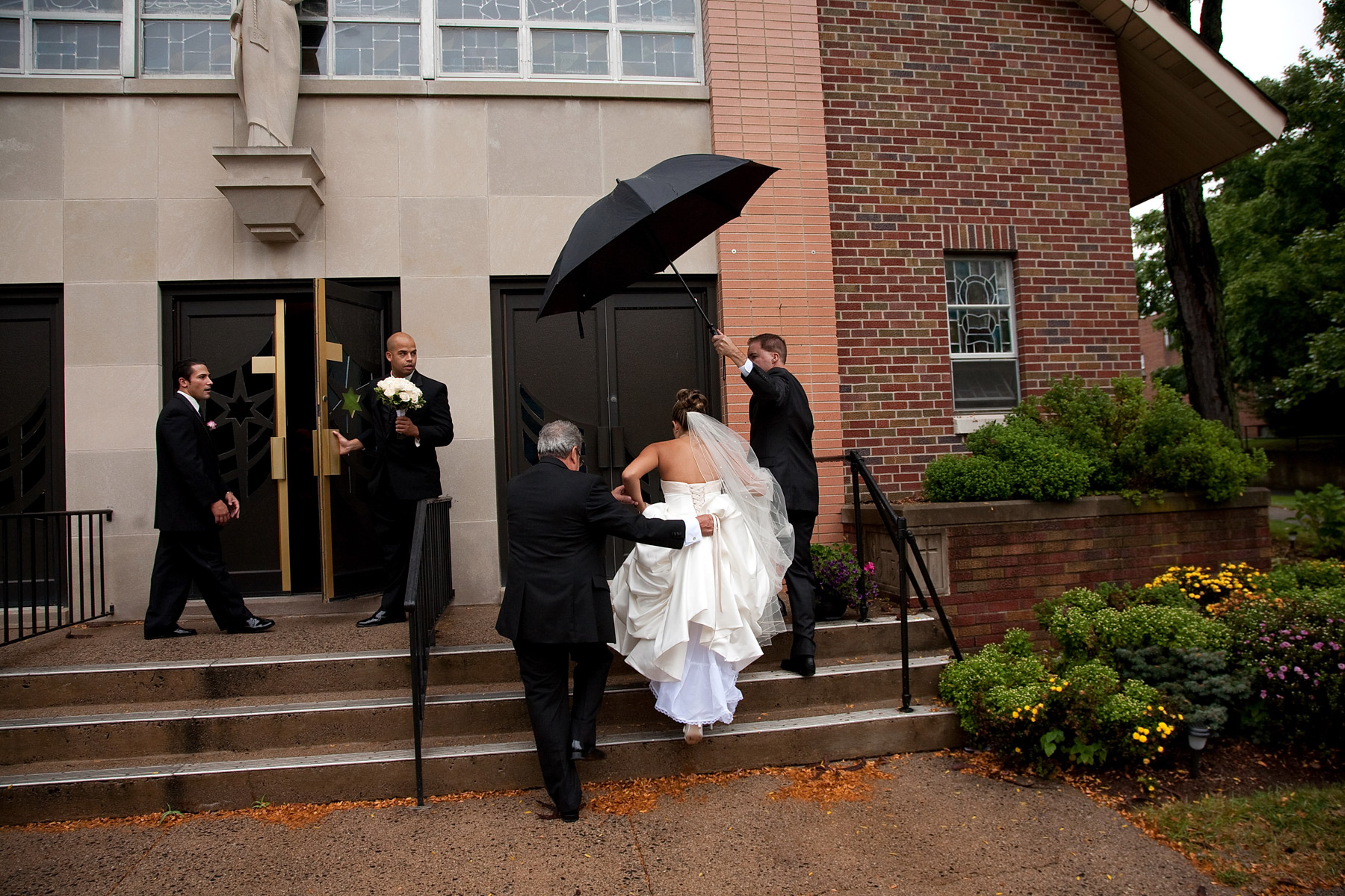 Bride going into the church