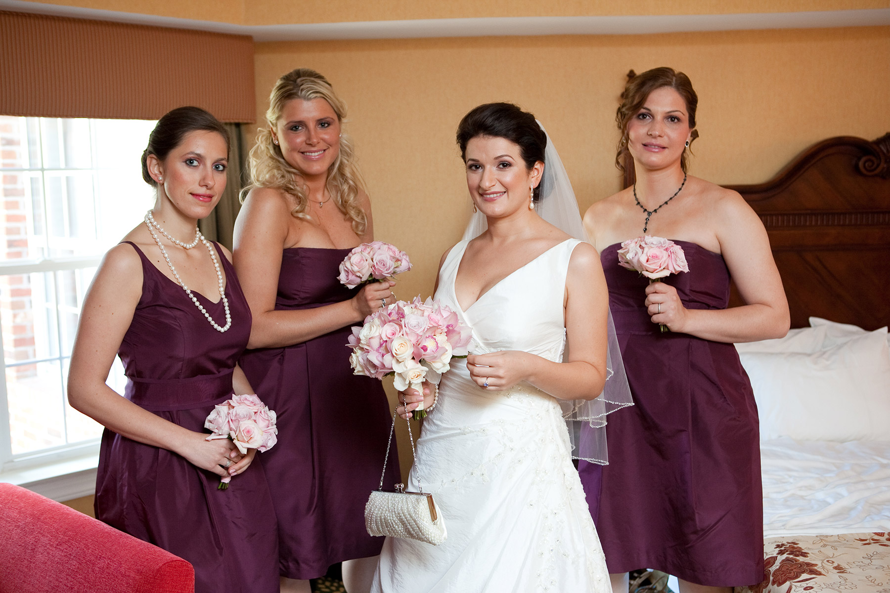 Bride and bridesmaids