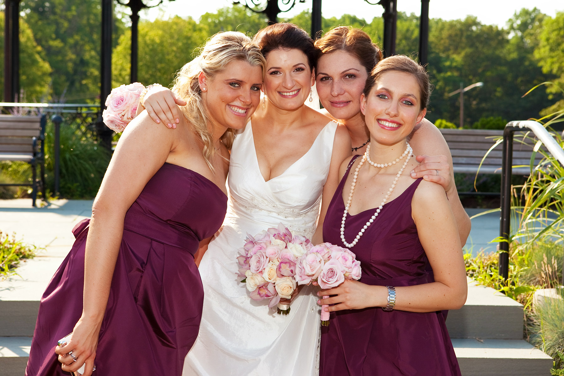 Bride and bridesmaids